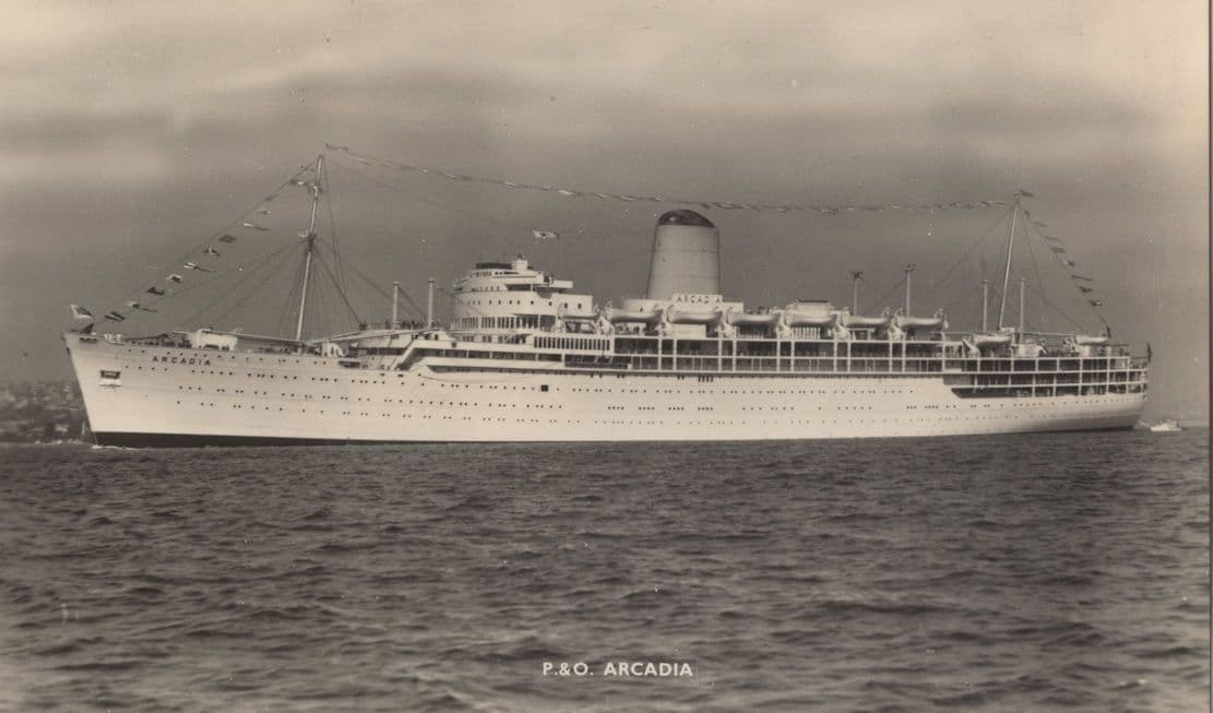 P&O Arcadia Real Photo Old Ship Postcard