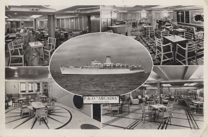 P&O Arcadia Sent From Ship Passenger 1961 2x Liner Postcard s