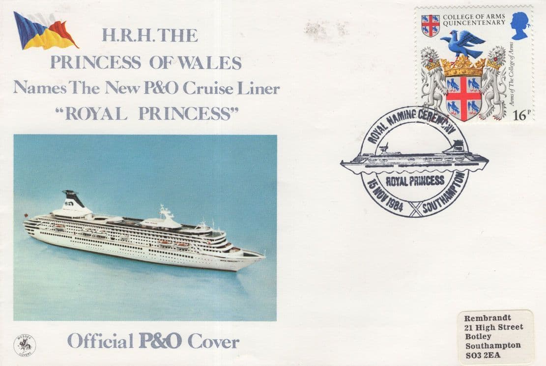 P&O Cruise Line Naming of the Liner Royal Princess Ship FDC