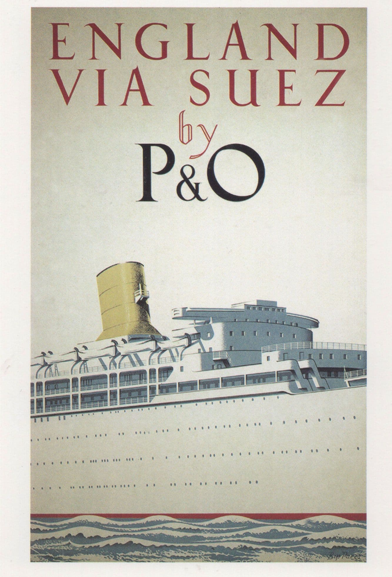 P&O Cruise Ship Himalaya Cruises England Via Suez Canal Advertising Postcard