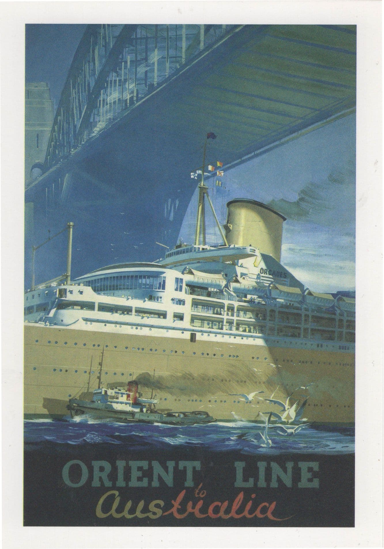 P&O Cruise Ship Orcades at Sydney Harbour Bridge Postcard