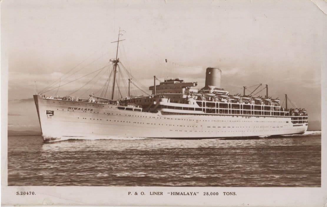 P&O Himalaya Liner Passenger On Board Ship 1951 RPC Postcard