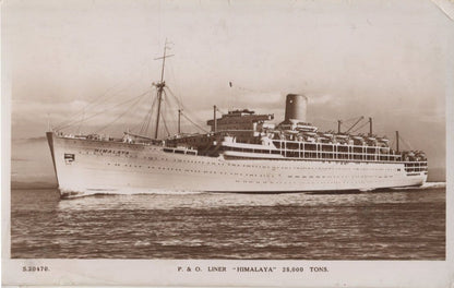 P&O Himalaya Liner Passenger On Board Ship 1951 RPC Postcard