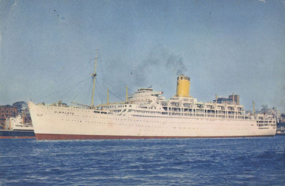 P&O Himalaya Ship From 1950s Passenger at Port Said Postcard