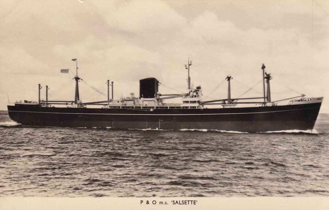 P&O Salsette Cargo Ship Real Photo Vintage Postcard