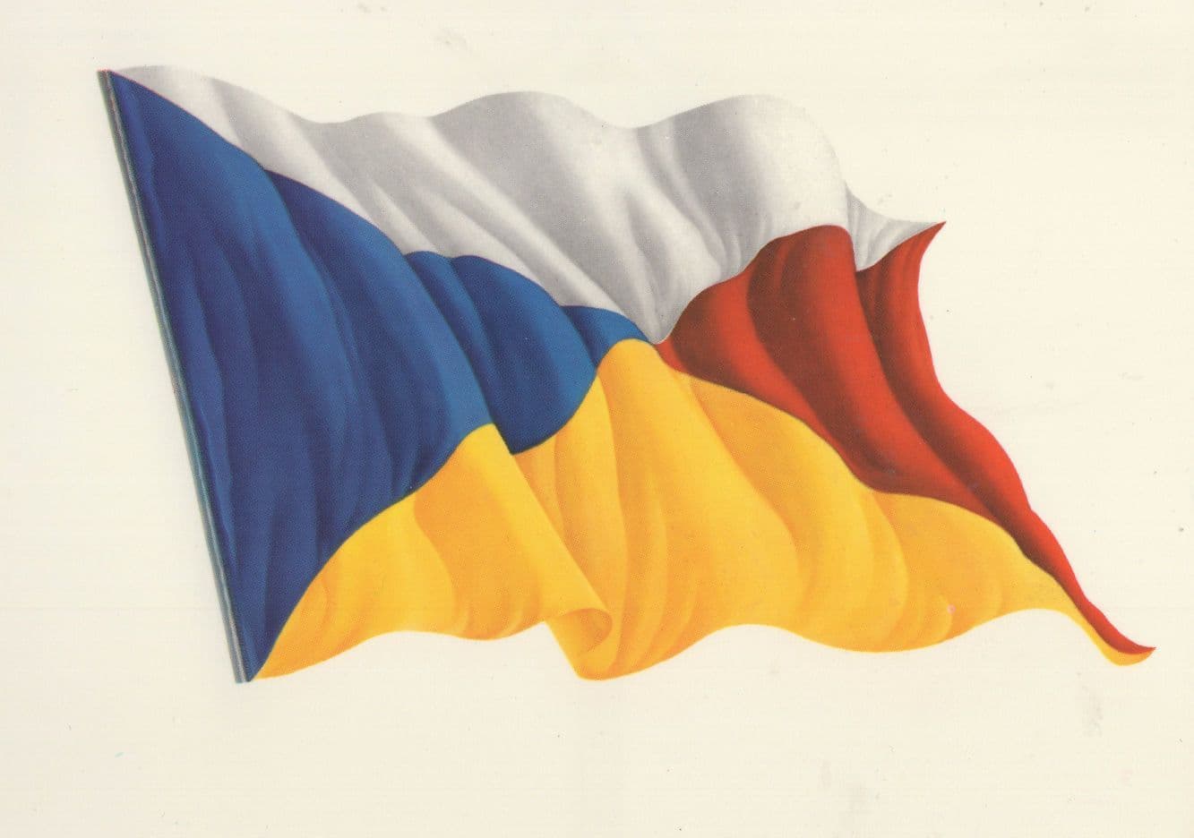 P&O Ship Ships  Quartered Flag Flying Painting Postcrd