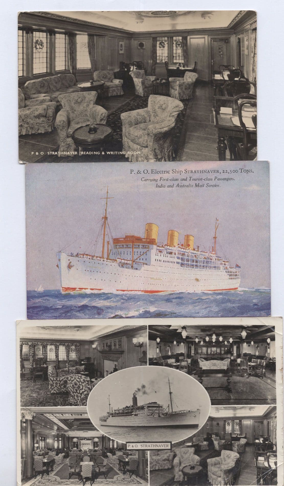 P&O Strathnaver Interior Passenger On Cruise Board Ship 3x Postcard s