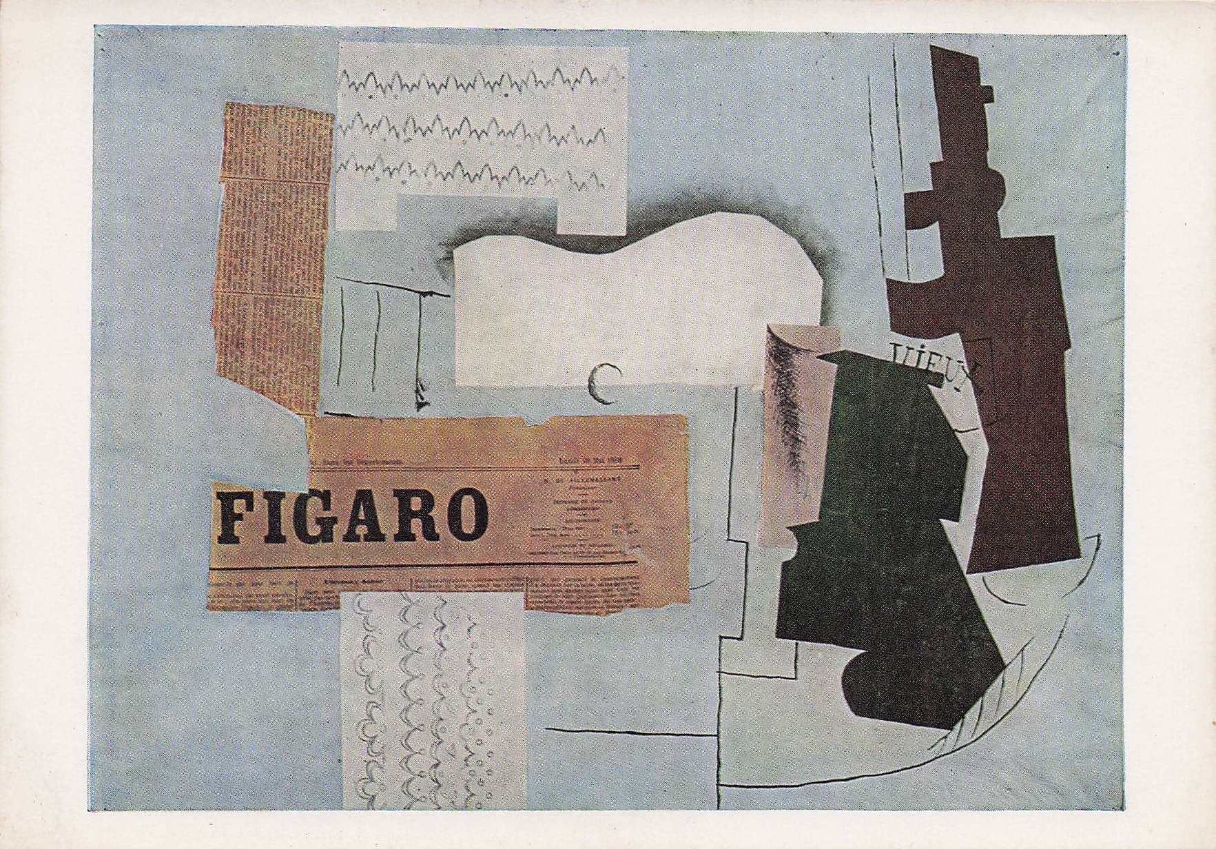 Pablo Picasso Candle Bottle & Guitar Tate Gallery Painting Postcard
