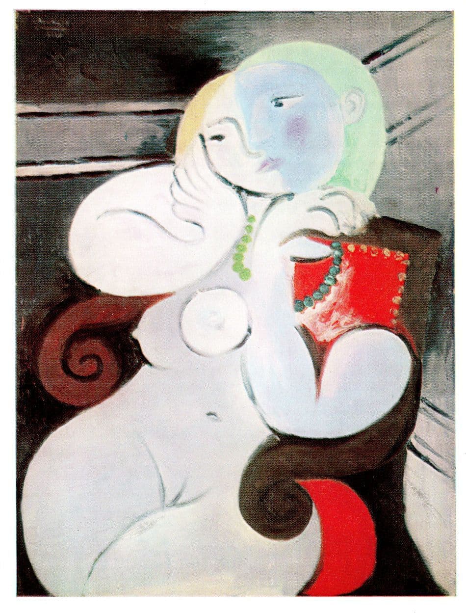 Pablo Picasso Nude Woman In A Red Armchair Risque Painting Postcard