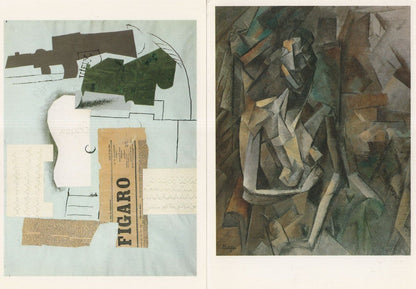 Pablo Picasso Seated Nude Glass Guitar & Newspaper 2x Painting Postcard s