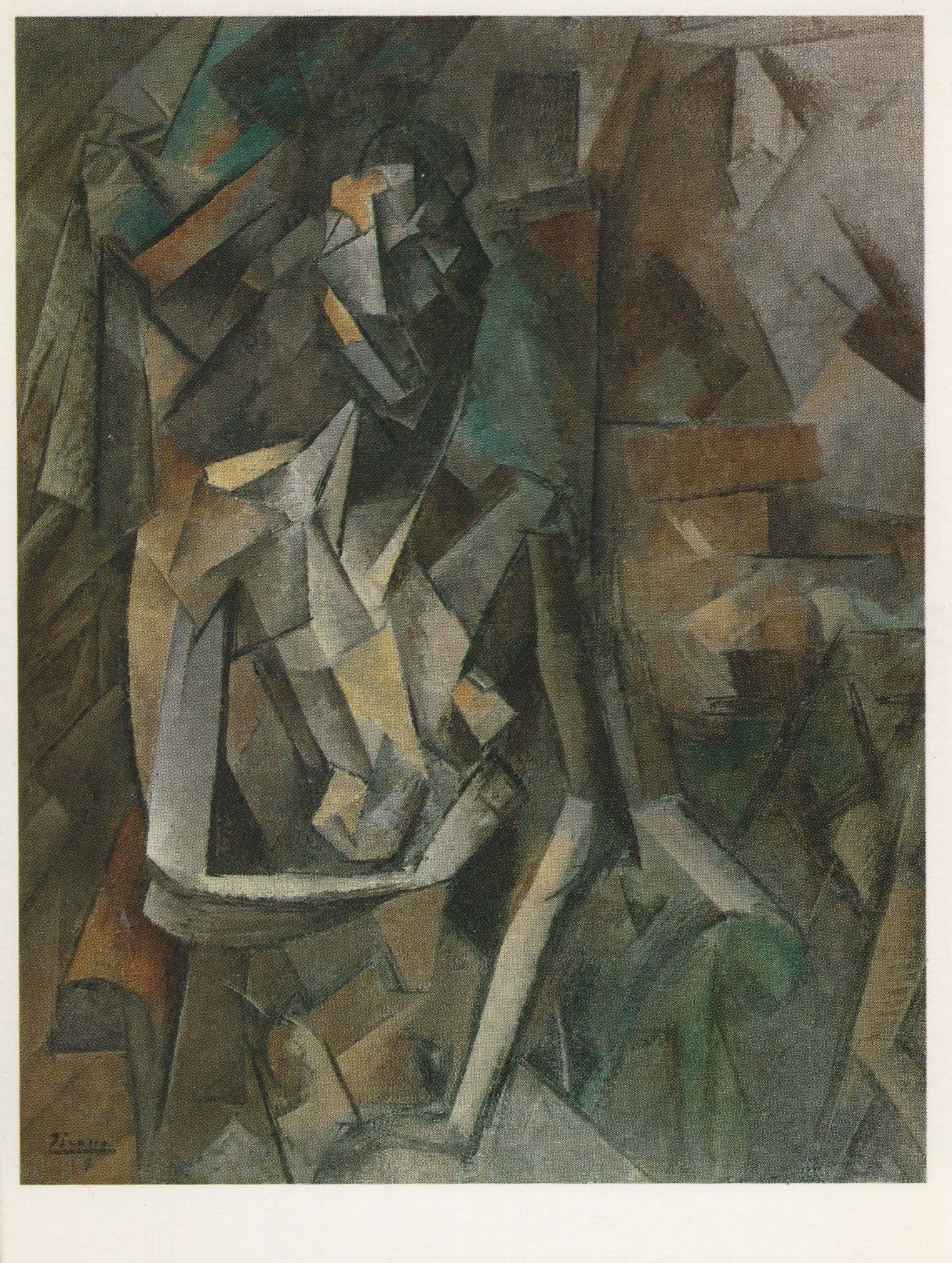 Pablo Picasso Seated Nude Glass Guitar & Newspaper 2x Painting Postcard s