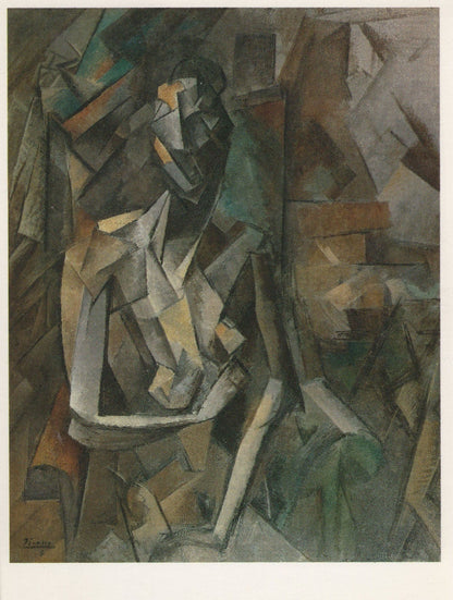 Pablo Picasso Seated Nude Glass Guitar & Newspaper 2x Painting Postcard s