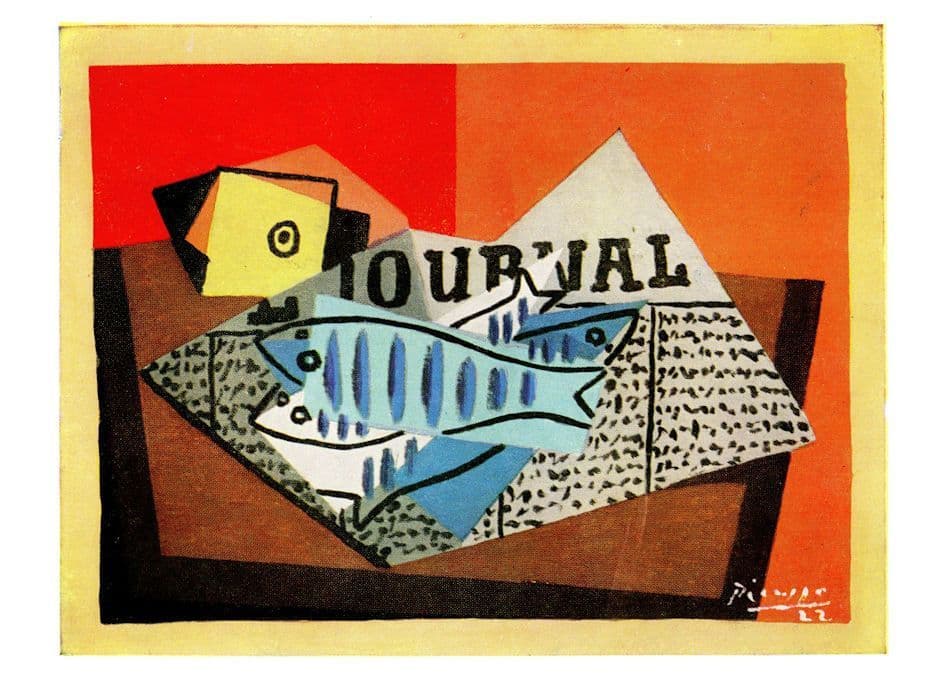 Pablo Picasso Still Life With Fish Soho Gallery Painting Postcard