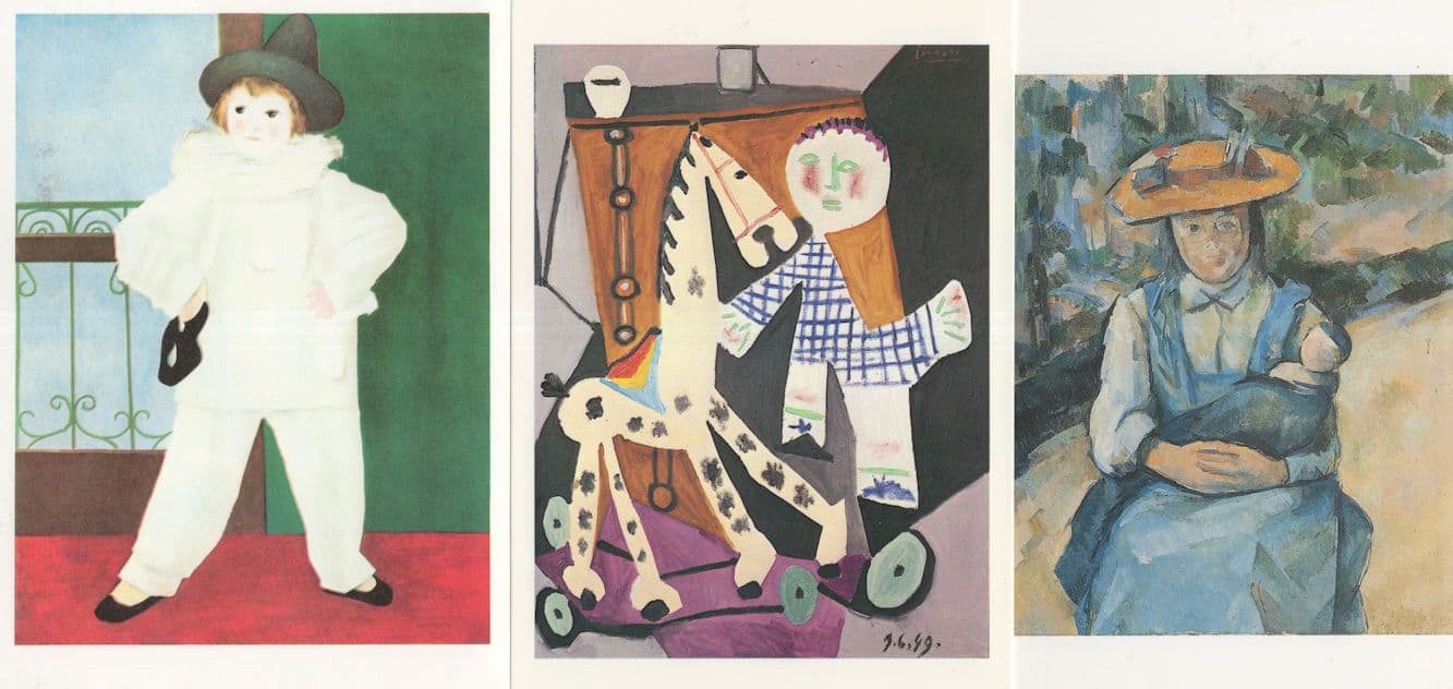 Pablo Picasso Young Girl With A Doll Rocking Horse 3x Painting Postcard s