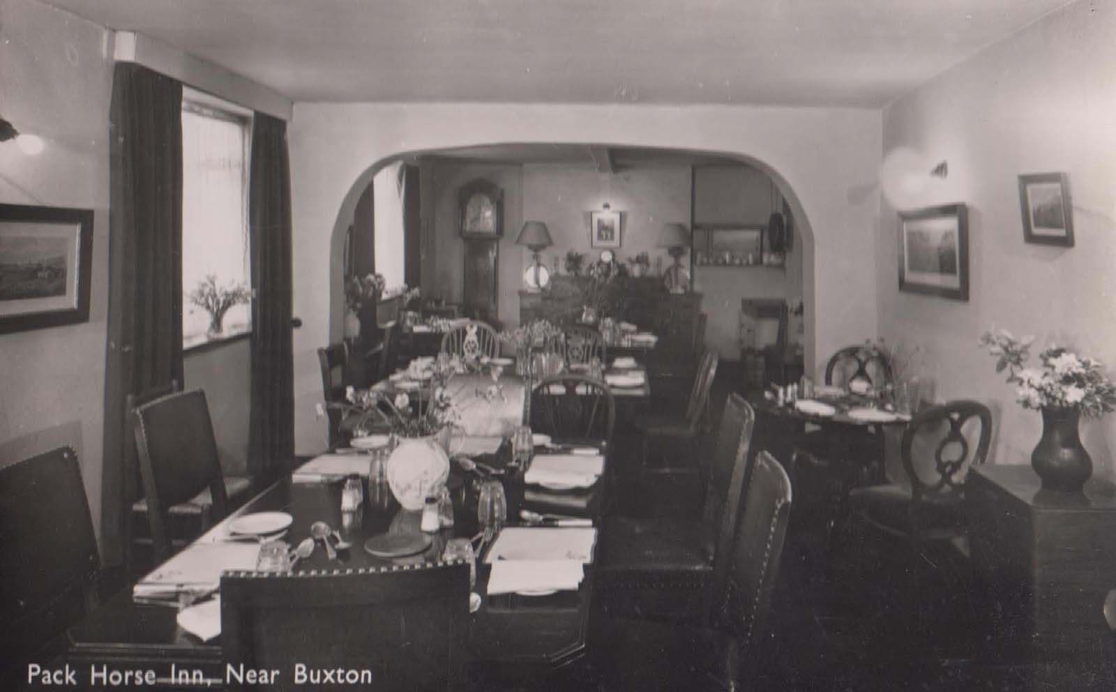 Pack Horse Inn Restaurant Interior Buxton Derby Derbyshire Real Photo Postcard