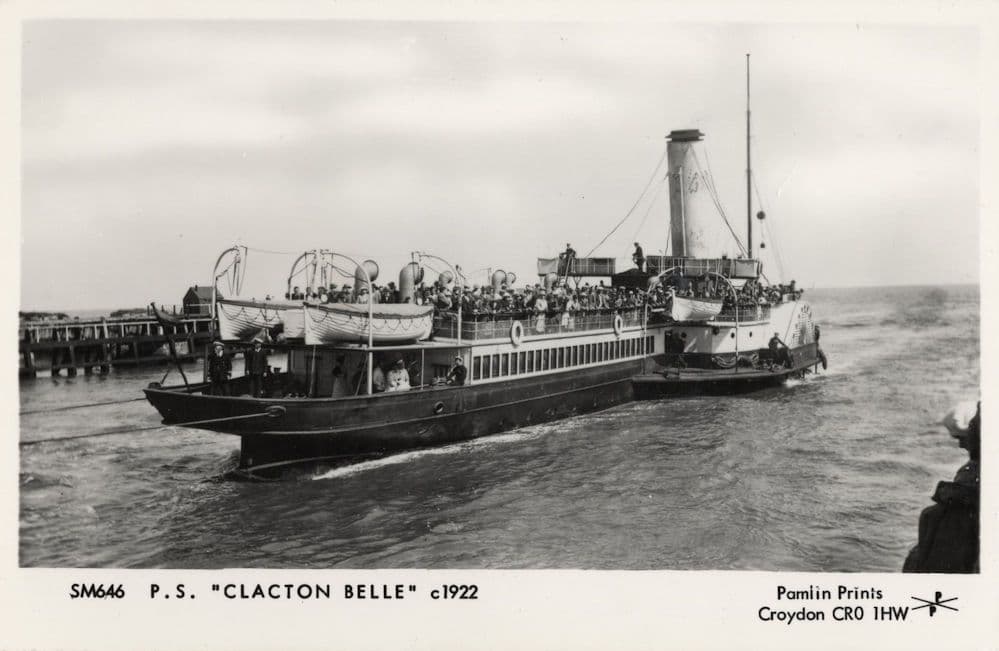 Paddle Steamer Clacton Belle Ship in 1922 Photo Postcard