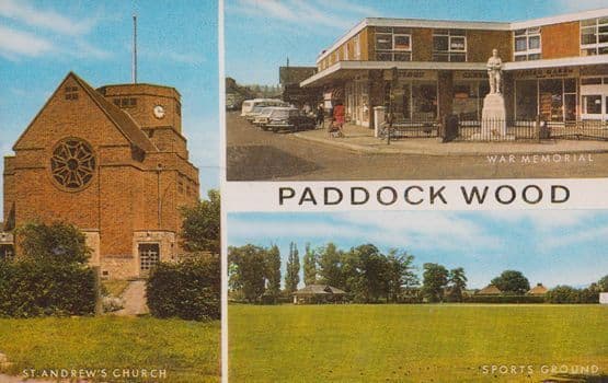 Paddock Wood Kent 1970s Sports Centre War Memorial Postcard