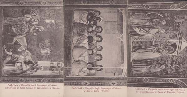 Padova Cappella Delgi Scrovegni all' Arena 3x Antique Italian Italy Postcard s