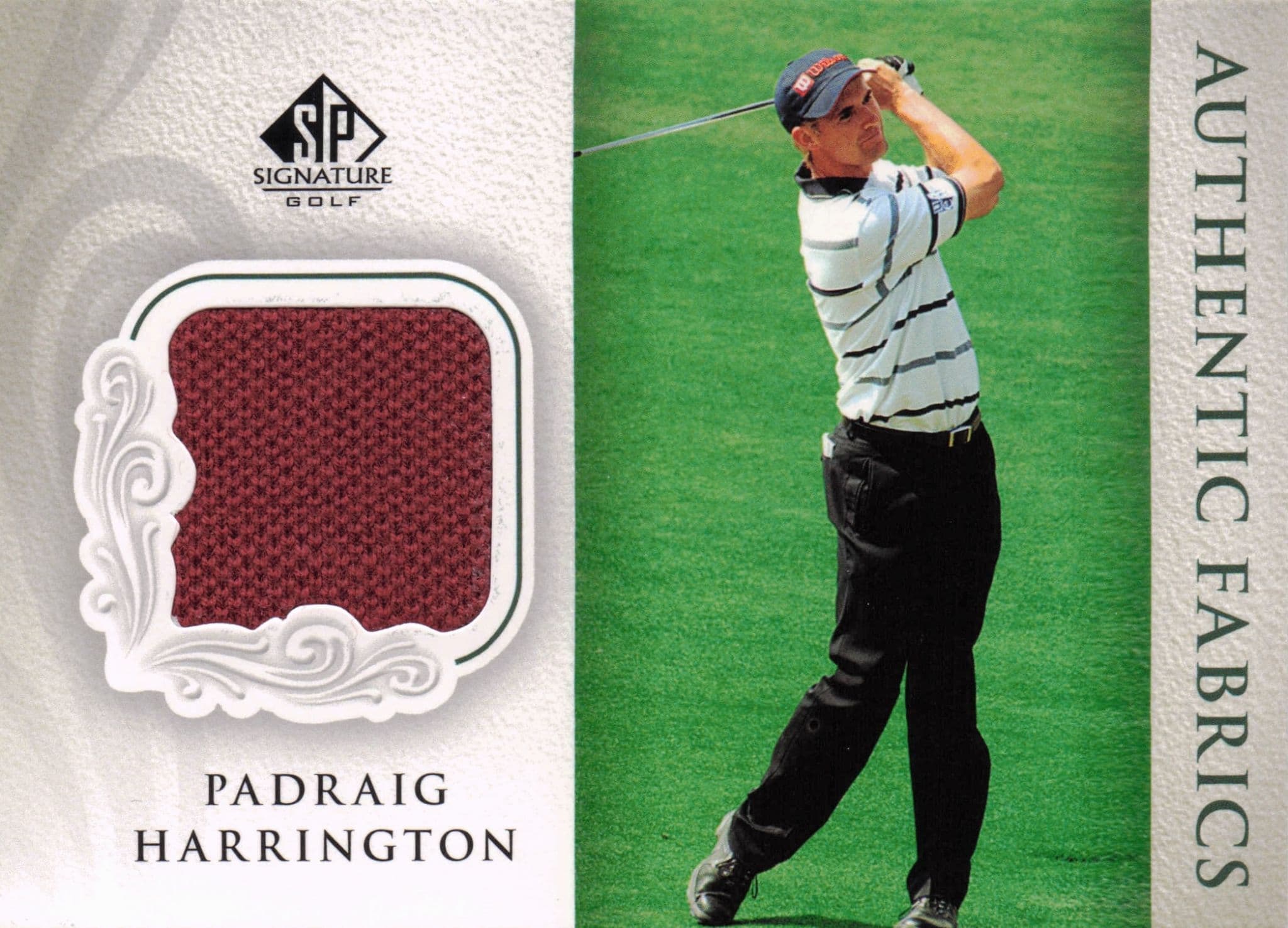 Padraig Harrington Authentic Fabrics 2004 Upper Deck Real Golf Shirt Card