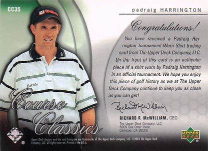 Padraig Harrington Course Classics 2004 Authentic Tournament Upper Deck Golf Shirt Card