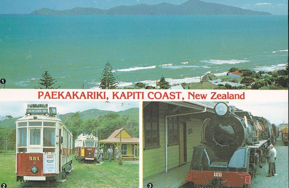 Paekakariki Kapiti Coast Train Transport New Zealand Postcard