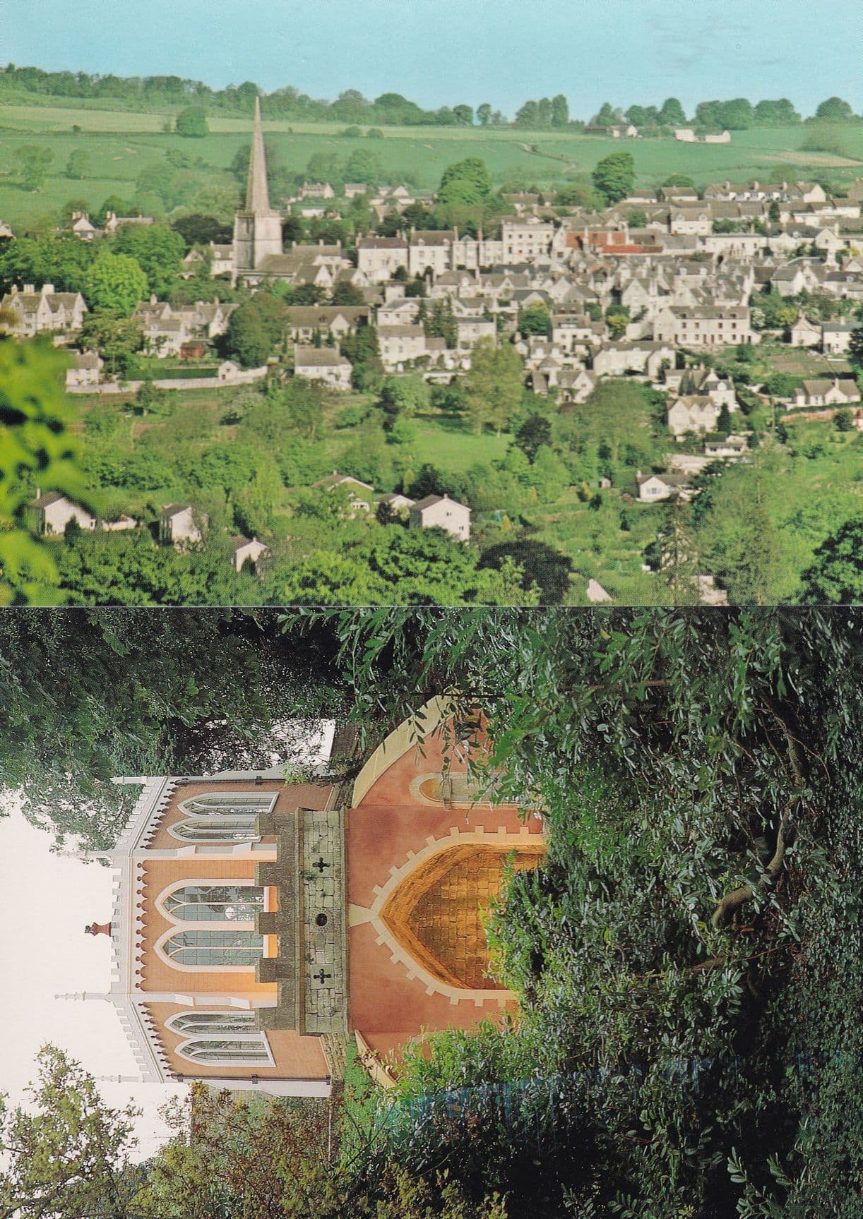 Painswick Eagle House Gloucester Aerial 2x Postcard