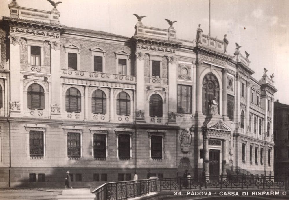 Palazzo della Cassa di Risparmio Padova Italy Real Photo Postcard