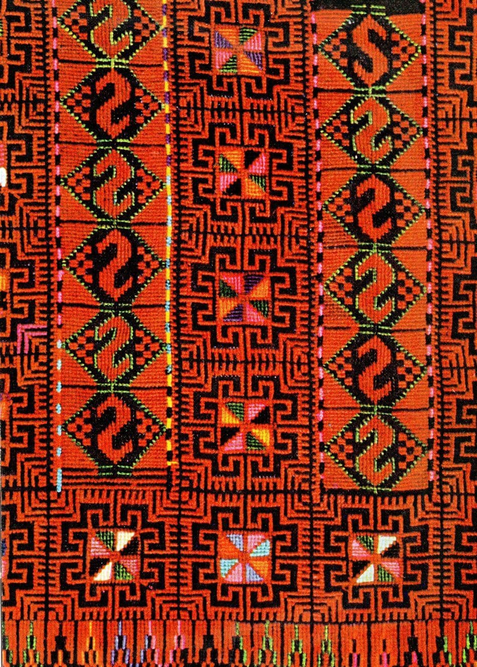 Palestine Back Of A Dress Fabric Arab Embroidery Art Postcard