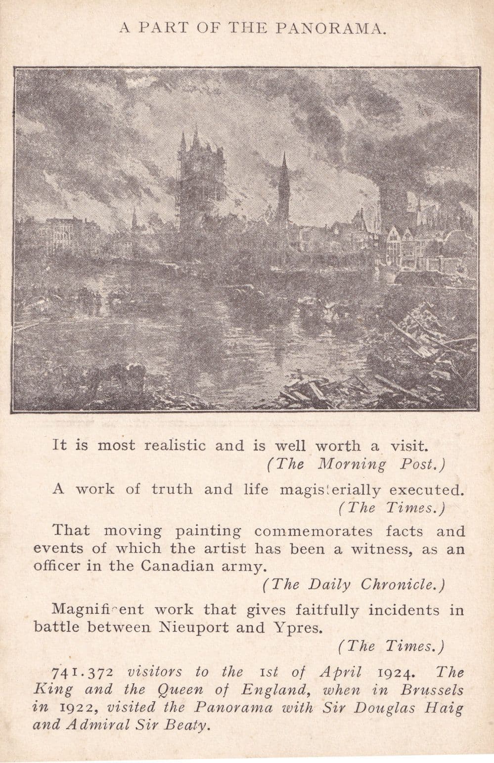 Panorama of The Battle on the YSER River Art Alfred Bastien Painting WW1 Postcard