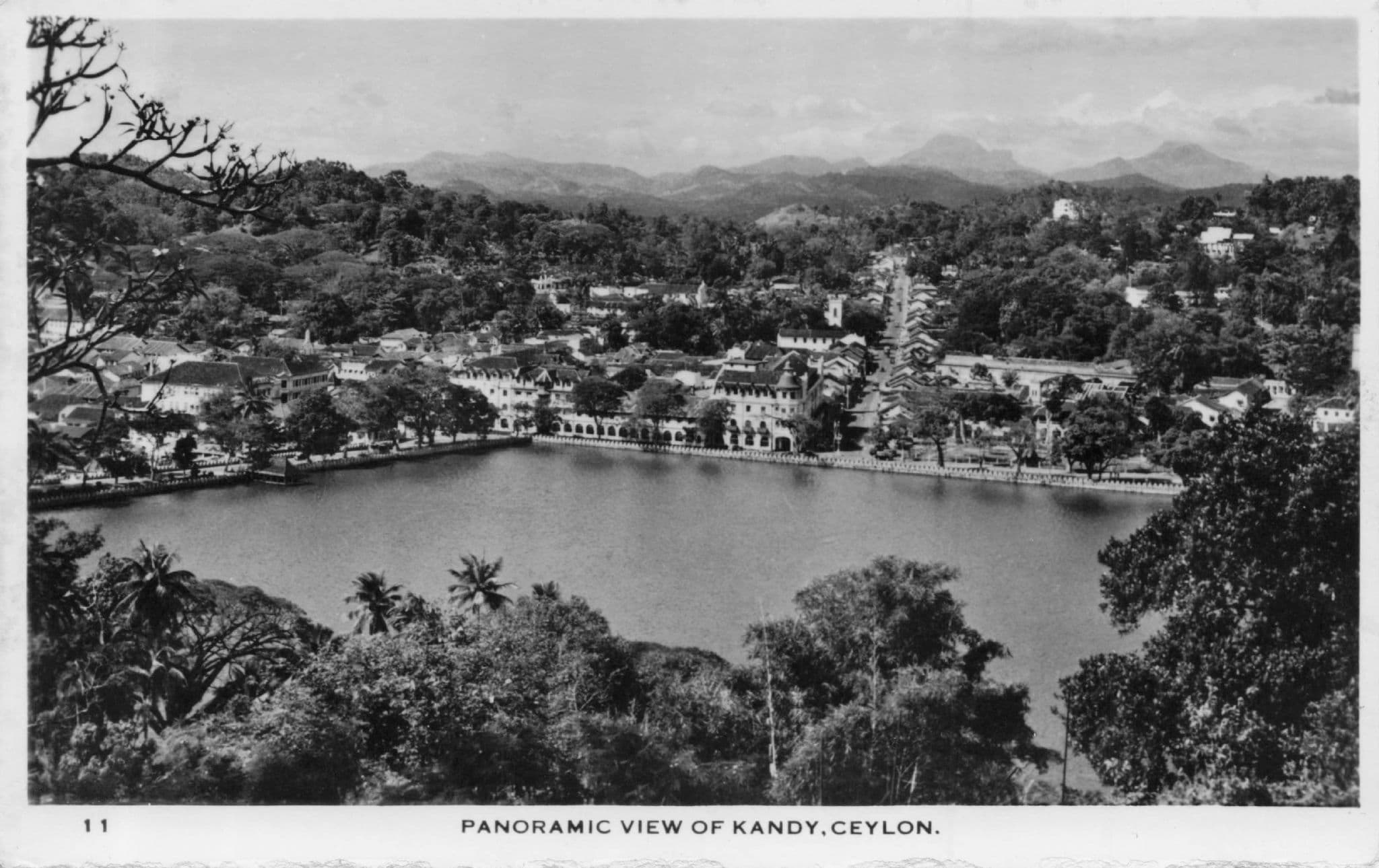 Panoramic View Of Kandy Ceylon Real Photo Old Postcard