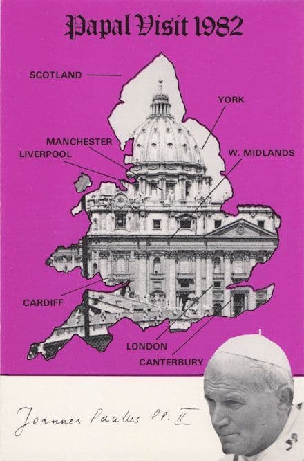 Papal Visit Pope Johan Paul 1982 Limited Edition Postcard