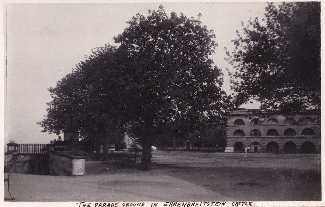 Parade Ground At Ehrenbreitstein Castle German Real Photo Postcard