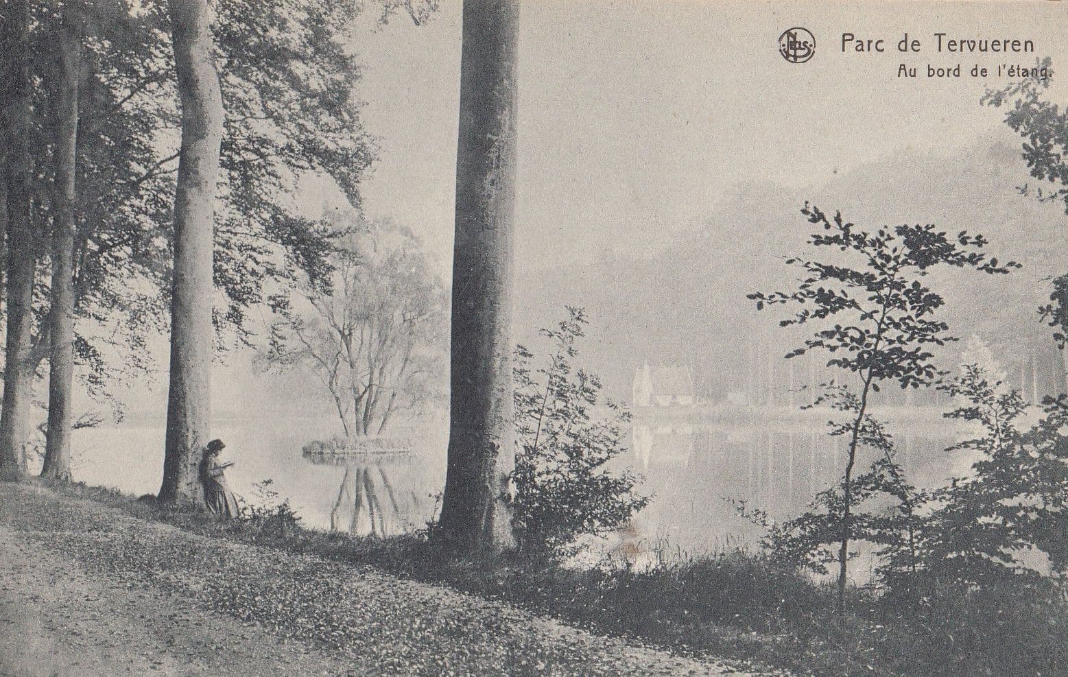 Parc de Tervueren Child Reading At Tree Belgium Old Postcard
