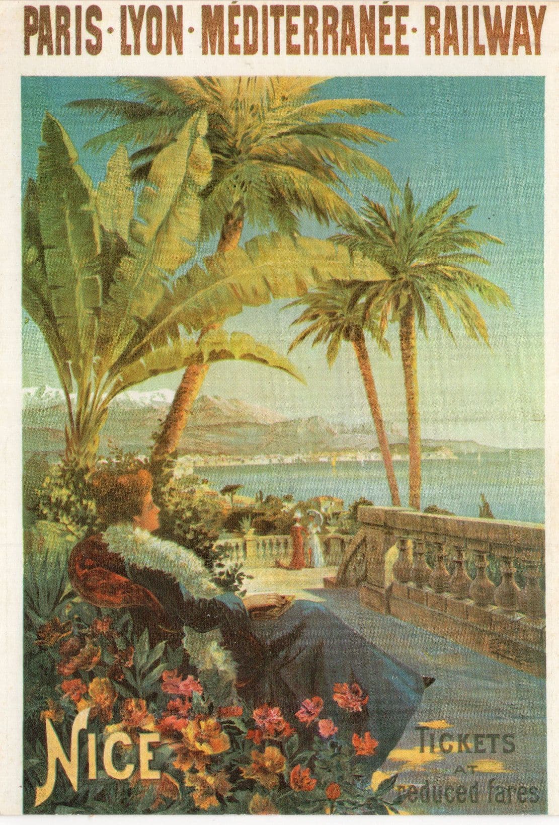 Paris Lyon Nice French Railway Poster Advertising Postcard