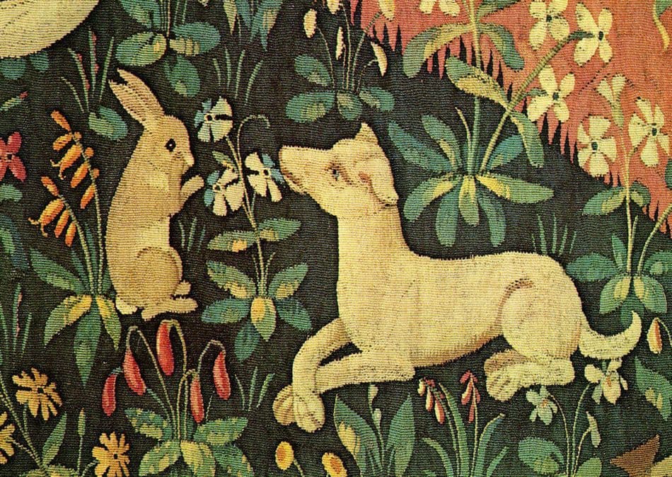 Paris Musee De Thermes Tenture De La Dame A La Licorne Tapestry Postcard