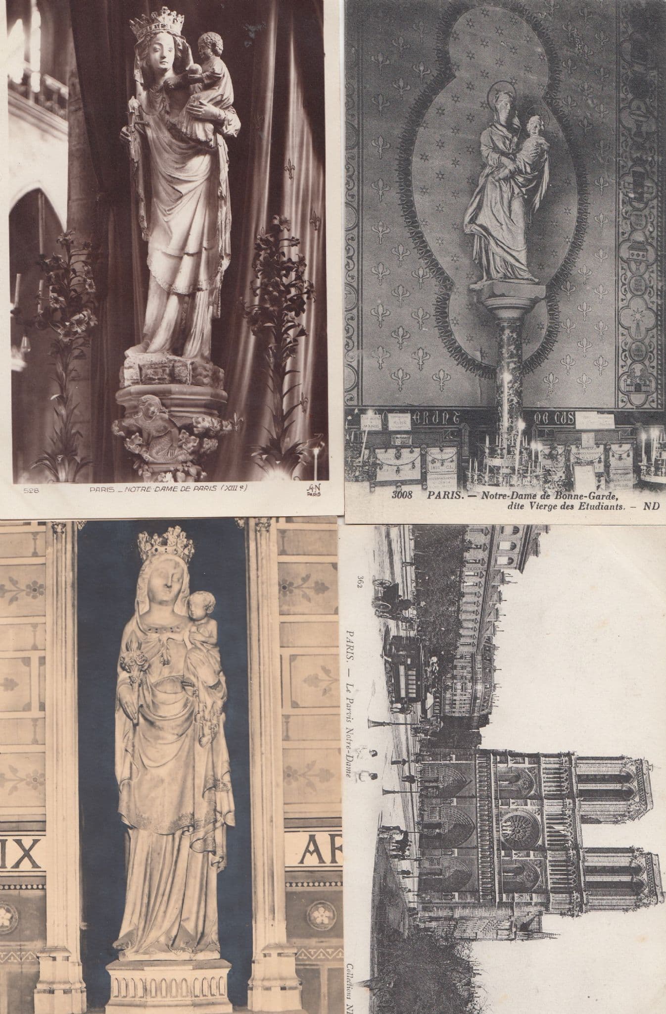 Paris Notre Dame Cathedrale De Bonne Garde 4x Antique French Religious Postcard s