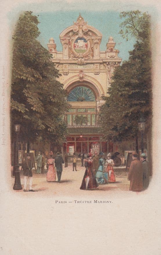 Paris Theatre Marigny Posted In 1900 Earliiest Ever Card Antique French Postcard