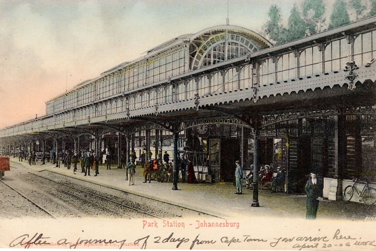 Park Station Johannesburg Traveller Arrives From Cape Town 1906 Postcard
