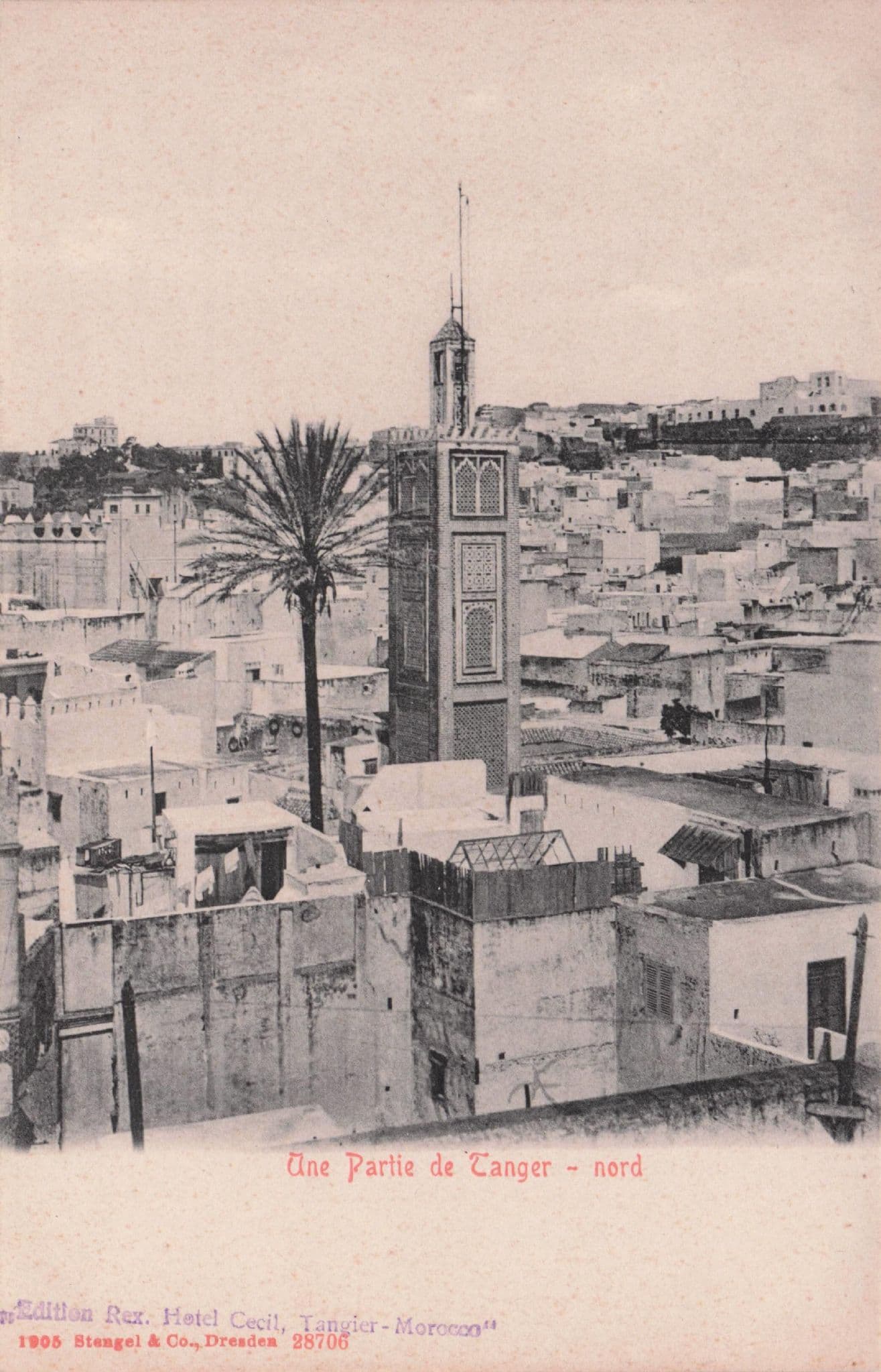 Partie From Hotel Cecil Tanger Morocco Africa Antique Postcard