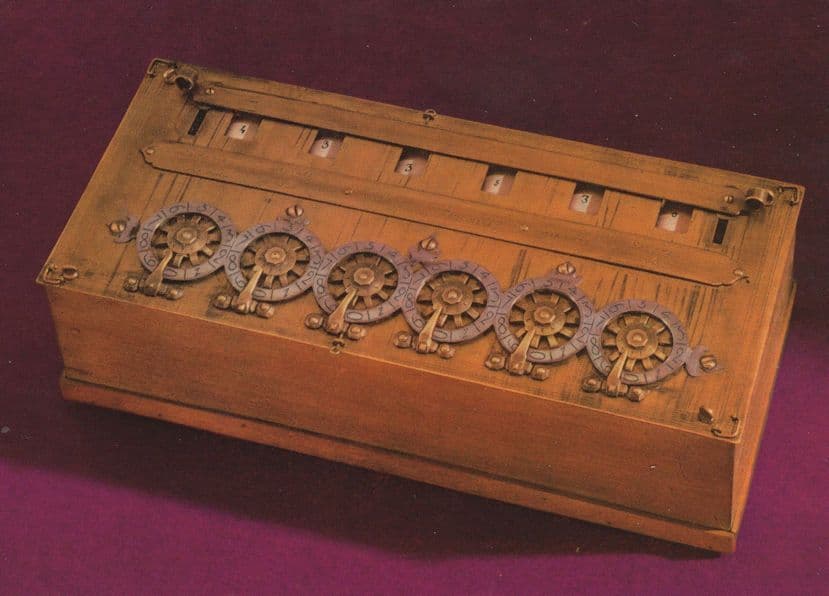 Pascals Calculating Machine Antique 1642 Calculator Postcard