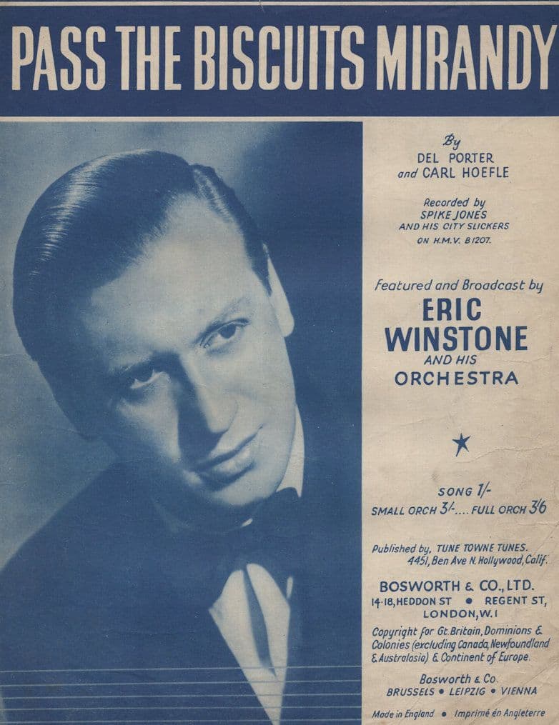 Pass The Biscuits Mirandy Spike Jones 1940s Sheet Music