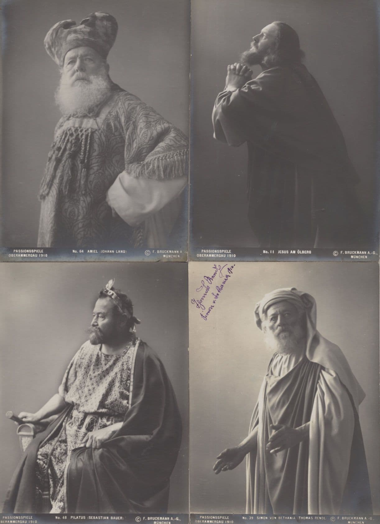 Passionsspiele Oberammergau 4x WW1  Actor Postcard s