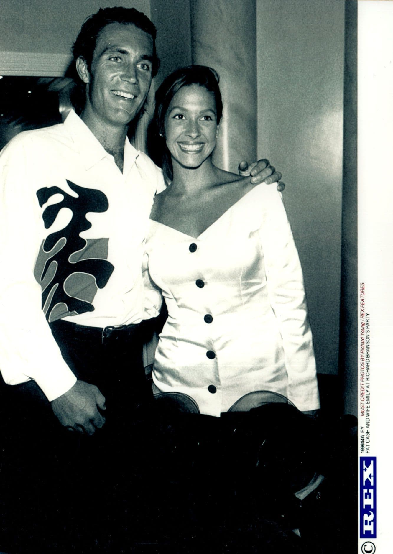 Pat Cash & Wife At Richard Branson Private Party USA Press Photo