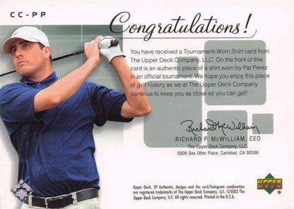 Pat Perez Course Classics 2002 Authentic Worn PGA Tour Golf Shirt Card