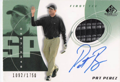 Pat Perez First Tee 2002 Golf Upper Deck Hand Signed Worn Shirt Card