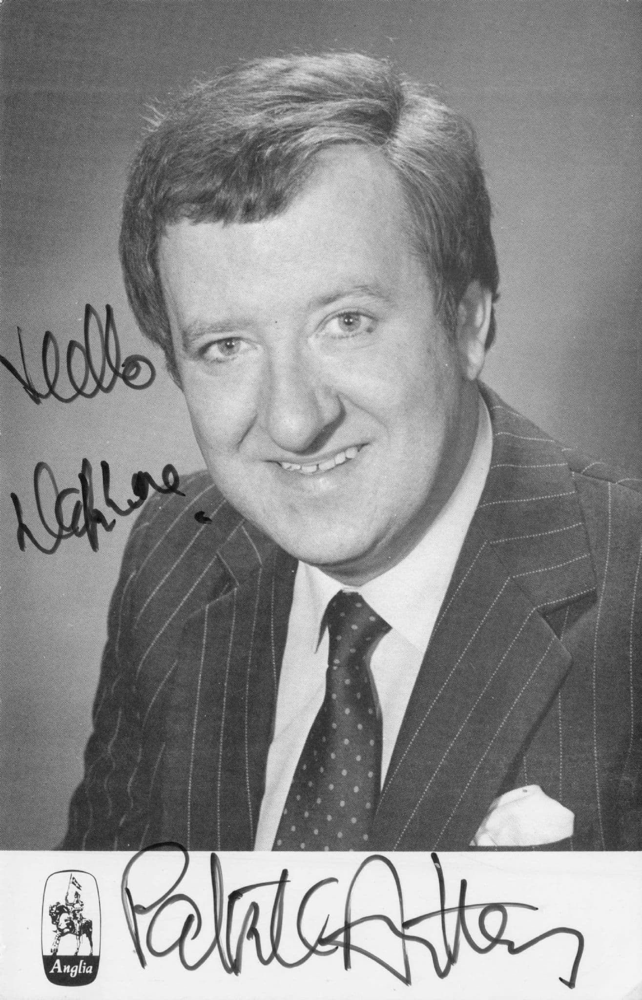 Patrick Anthony Anglia TV Presenter Old Hand Signed Cast Card Photo