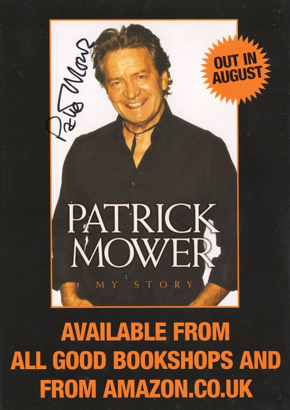 Patrick Mower My Story Book Launch Emmerdale Hand Signed Flyer