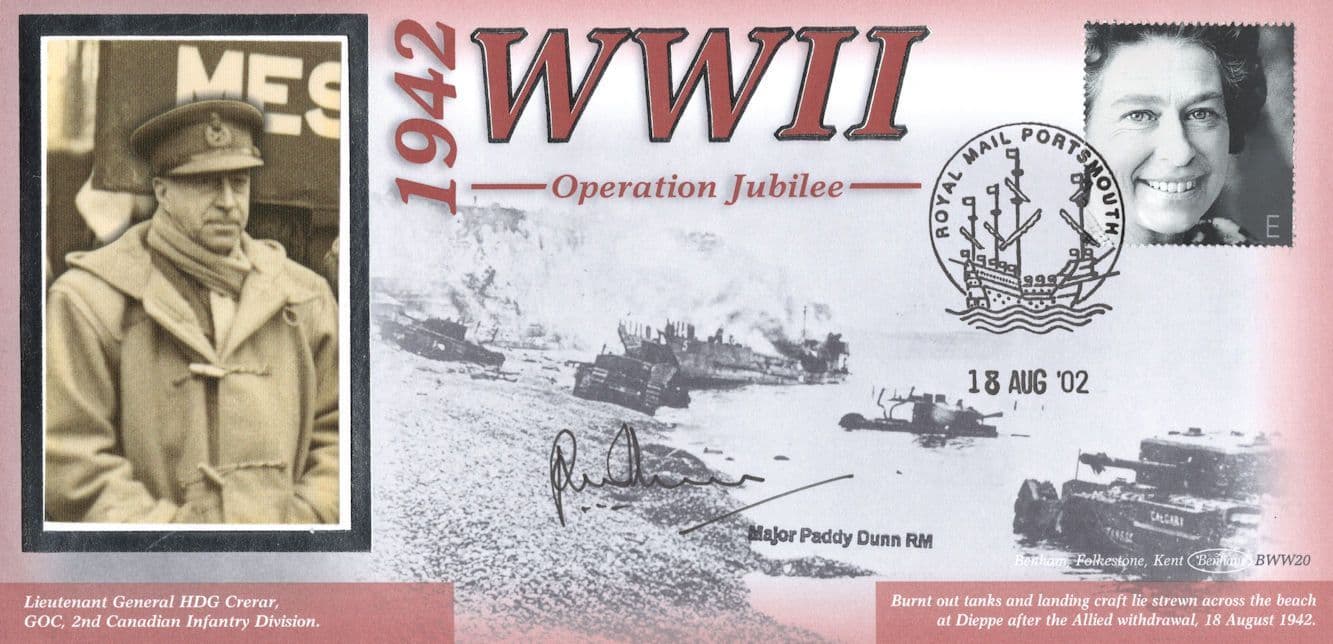 Patrick Paddy Dunn 274 Squadron WW2 Commander Hand Signed Benham FDC