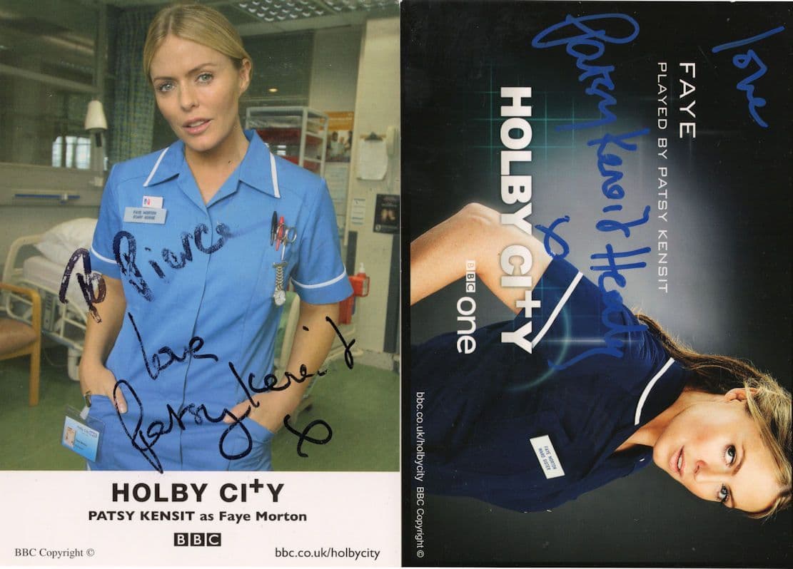 Patsy Kensit Holby City 2x Hand Signed Cast Card Photo s