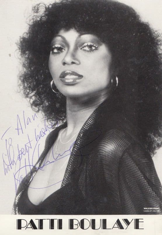 Patti Boulaye Autograph Hand Signed Vintage Career Publicity Card Photo